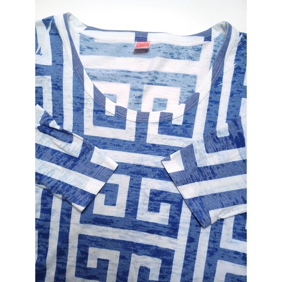 Before + Again Top Womens Medium Burnout Lightweight Geometric 3/4 Sleeve - Picture 4 of 6